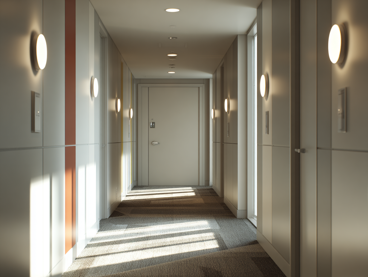Premium solid-core door in NYC apartment hallway